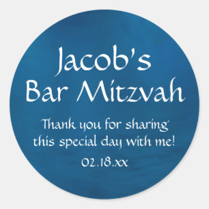 Blue Bar Mitzvah Ronde Sticker