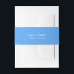 Blue Bar Mitzvah Uitnodigingen Wikkel<br><div class="desc">Lichtblauwe uitnodigingsbuikband.</div>