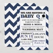 Blue Barbecue BabyQ Baby shower Uitnodiging (Voorkant / Achterkant)