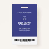 Blue Barcode Personeel ID-kaart Badge (Achterkant)