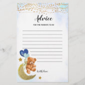 Blue Barly Baby shower Advice voor ouders Games (Voorkant)