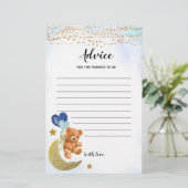 Blue Barly Baby shower Advice voor ouders Games (Staand voorkant)