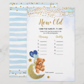 Blue Barly Baby shower Hoe oud waren de ouders? (Voorkant / Achterkant)