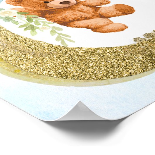 Blue Barly Baby shower Pacifier Hunt Poster (Hoek)