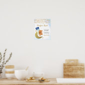 Blue Barly Baby shower Pacifier Hunt Poster (Keuken)