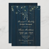 Blue Barn Board String Light Bubble Shower Kaart (Voorkant / Achterkant)