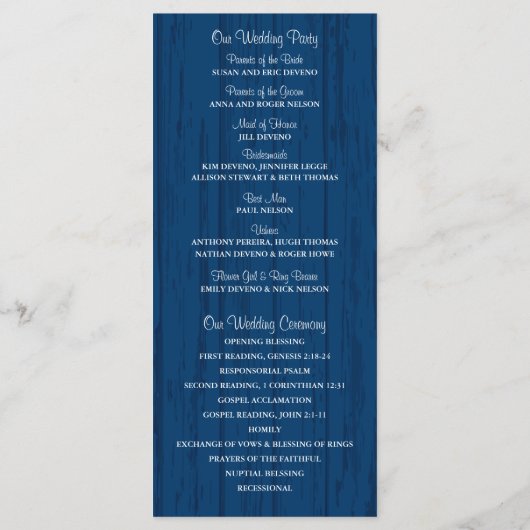 Blue Barn Mason Jar Zonnebloem Trouwprogramma Programmakaart (Achterkant)