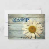 blue barnwood country maisy bruiloft RSVP reactie (Voorkant)