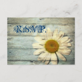 blue barnwood country maisy bruiloft RSVP reactie Kaartje
