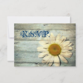 blue barnwood country maisy bruiloft RSVP reactie Kaartje
