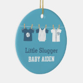 Blue Baseball Baby Boy Nursery Decor Keramisch Ornament (Rechts)