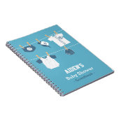 Blue Baseball Baby Boy Shower Guestbook Notitieboek (Rechterzijde)