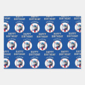 Blue Baseball Ball Kids Verjaardagsfoto Inpakpapier Vel (Voorkant 3)