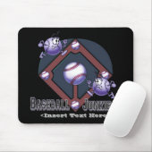 Blue Baseball Cartoon Muismat (Met muis)