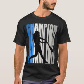 Blue Baseball Champion Girls Birthday Competition T-shirt (Voorkant)