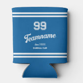 Blue Baseball Club Custom Player Nummer & TeamName Blikjeskoeler (Achterkant)