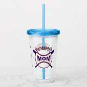 Blue Baseball Mam Gepersonaliseerd Acryl Drinkbeker (Voorkant)