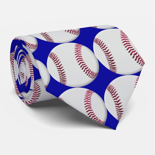 Blue Baseball Stropdas (Opgerold)
