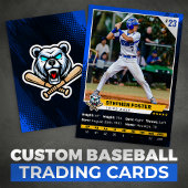 Blue Baseball Trading Kaart Foto Baseball Logo Contactkaartje