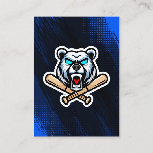 Blue Baseball Trading Kaart Foto Baseball Logo Contactkaartje (Achterkant)