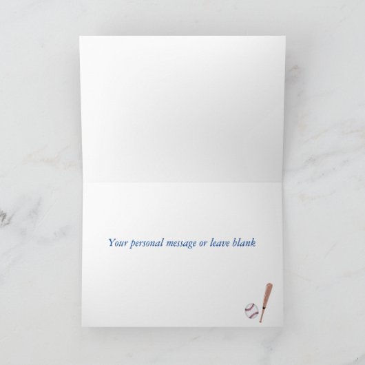 Blue Baseball Verjaardag Kaart (Binnen)