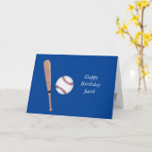 Blue Baseball Verjaardag Kaart (Gele Bloem)