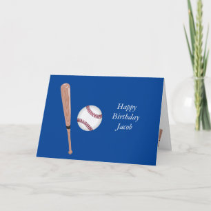 Blue Baseball Verjaardag Kaart