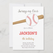 Blue Baseball verjaardagsuitnodiging Kaart (Voorkant)