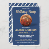  Blue Basketbal Elke Leeftijd Verjaardagsfeest Kaart (Voorkant / Achterkant)