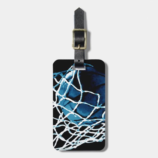 Blue Basketball Bagagelabel (Voorkant verticaal)