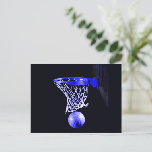Blue Basketball Briefkaart (Staand voorkant)