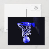 Blue Basketball Briefkaart (Voorkant / Achterkant)