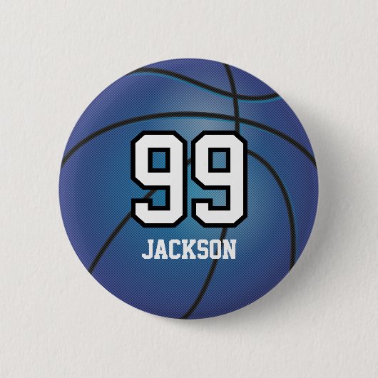 Blue Basketball | Button personaliseren (Voorkant)