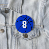 Blue Basketball Custom Player Jersey Number Sports Ronde Button 7,6 Cm (In situ)
