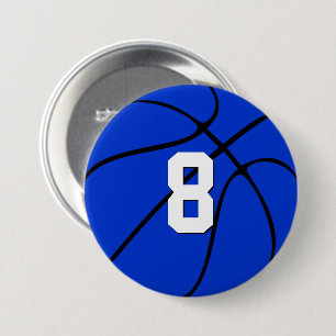 Blue Basketball Custom Player Jersey Number Sports Ronde Button 7,6 Cm