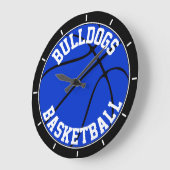 Blue Basketball Custom Team Name of Text Grote Klok (Hoek)