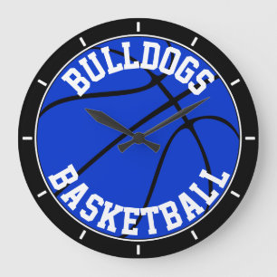 Blue Basketball Custom Team Name of Text Grote Klok