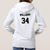 Blue Basketball Custom Team, Player Name & Number Hoodie (Achterkant)