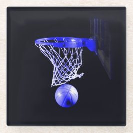 Blue Basketball Glazen Onderzetter
