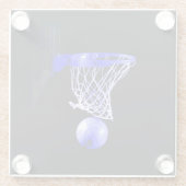 Blue Basketball Glazen Onderzetter (Achterkant)