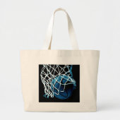 Blue Basketball Grote Tote Bag (Voorkant)