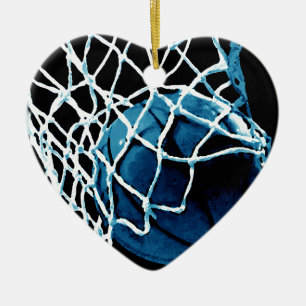 Blue Basketball Keramisch Ornament