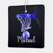 Blue Basketball Keramisch Ornament (Links)