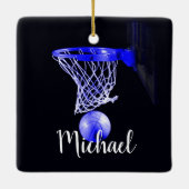 Blue Basketball Keramisch Ornament (Achterkant)