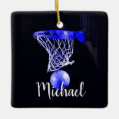 Blue Basketball Keramisch Ornament (Voorkant)