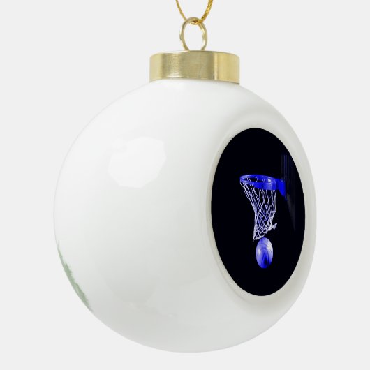 Blue Basketball Keramische Bal Ornament (Links)