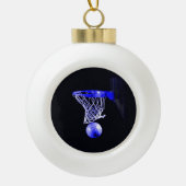 Blue Basketball Keramische Bal Ornament (Voorkant)
