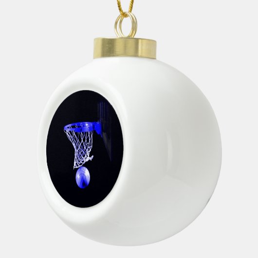 Blue Basketball Keramische Bal Ornament (Rechts)