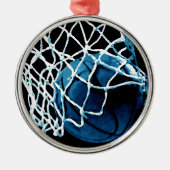 Blue Basketball Metalen Ornament (Voorkant)