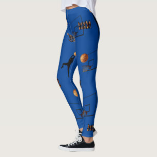 Blue Basketball Pattern, Leggings